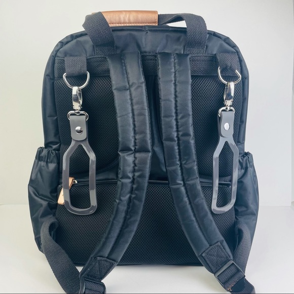 JJ Cole Papago Pack Diaper Bag Black Rose Gold Large Capacity Backpack - Picture 2 of 12